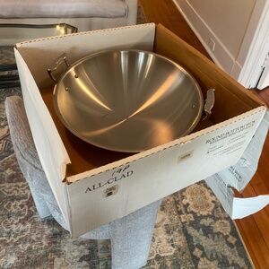 All-Clad 16” Stainless Steel Wok with Box and Accessories